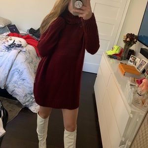 Turtle neck sweater dress